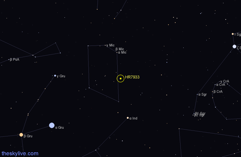 Finder chart HR7933 star