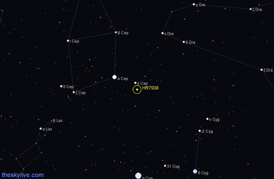 Finder chart HR7938 star