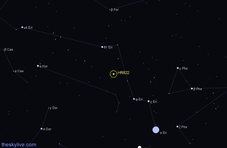 Finder chart HR822 star
