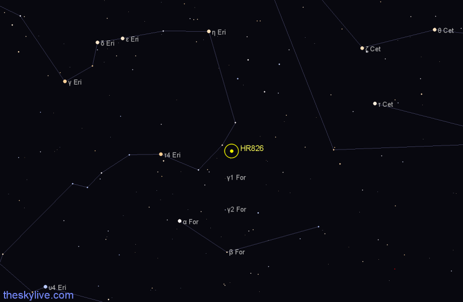 Finder chart HR826 star
