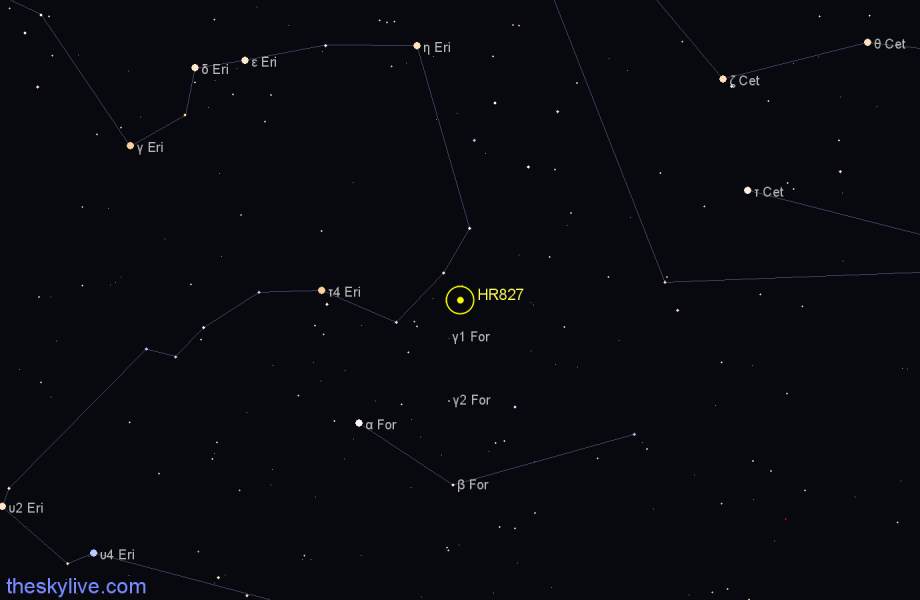Finder chart HR827 star