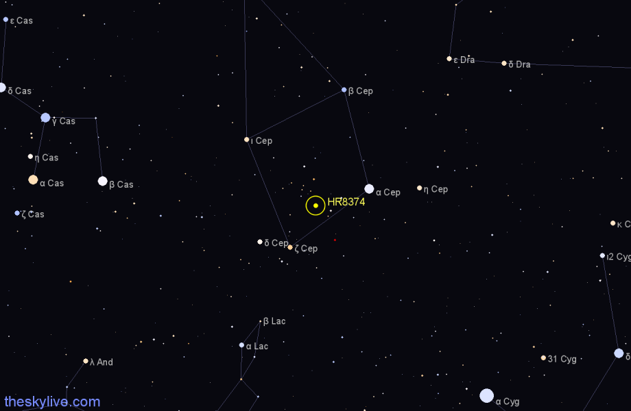 Finder chart HR8374 star