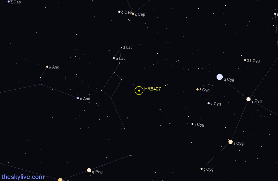Finder chart HR8407 star