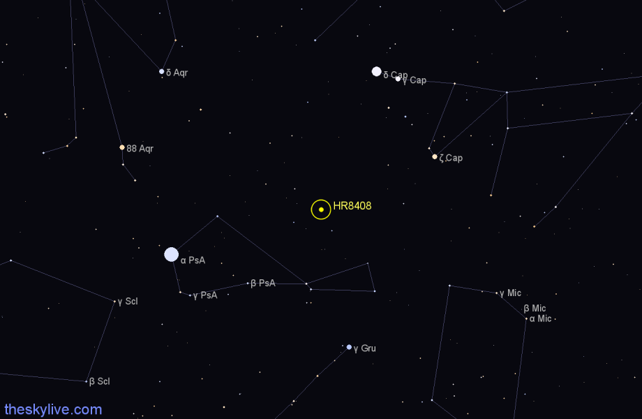 Finder chart HR8408 star