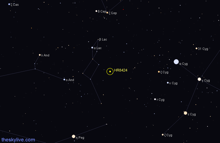 Finder chart HR8424 star