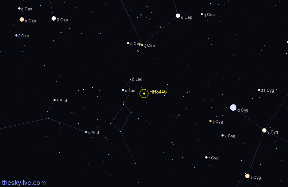 Finder chart HR8445 star