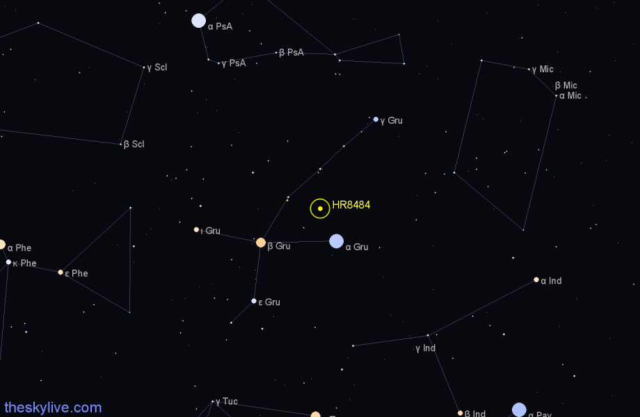 Finder chart HR8484 star