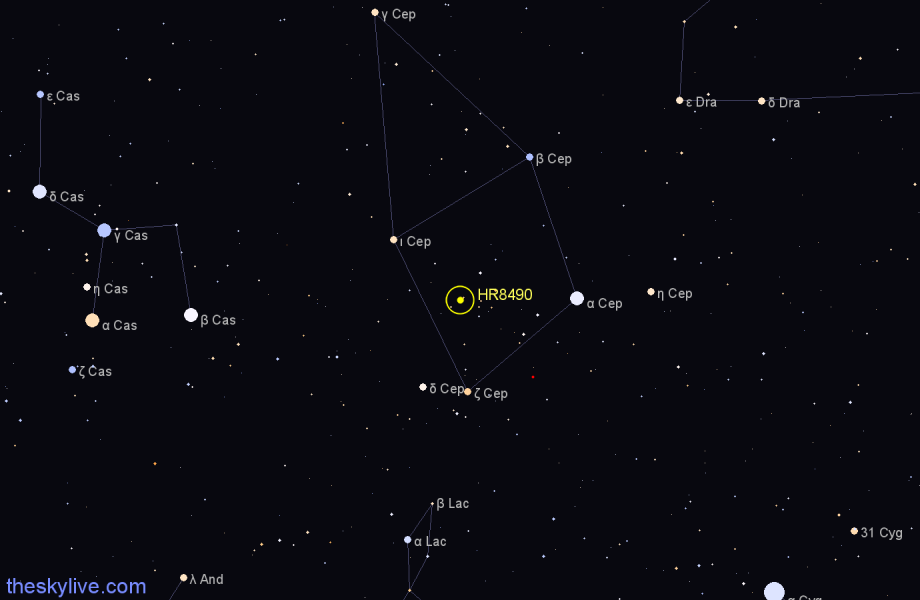 Finder chart HR8490 star