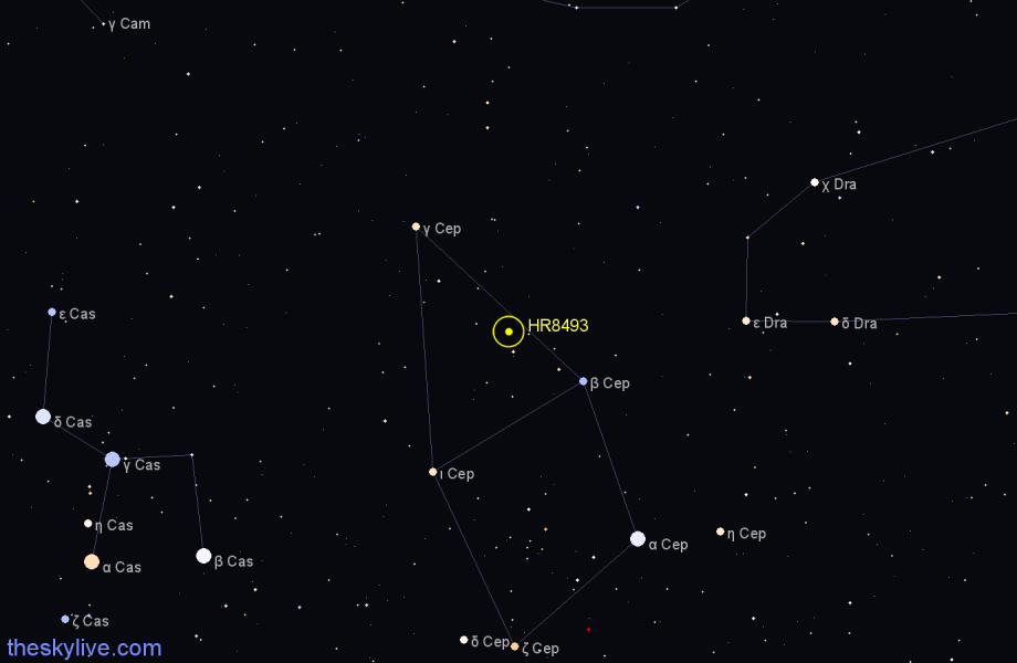Finder chart HR8493 star
