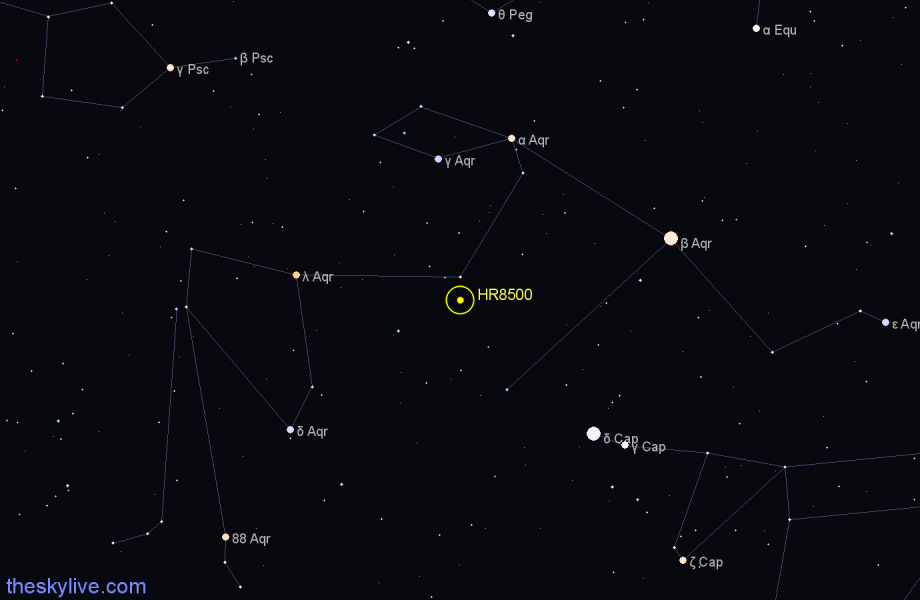 Finder chart HR8500 star