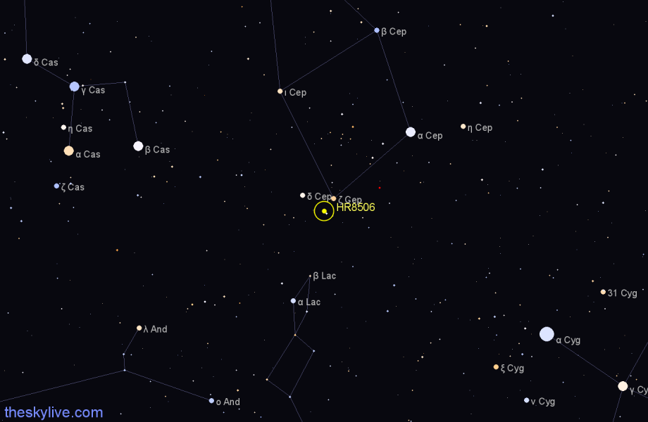 Finder chart HR8506 star