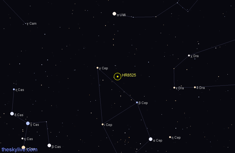 Finder chart HR8525 star