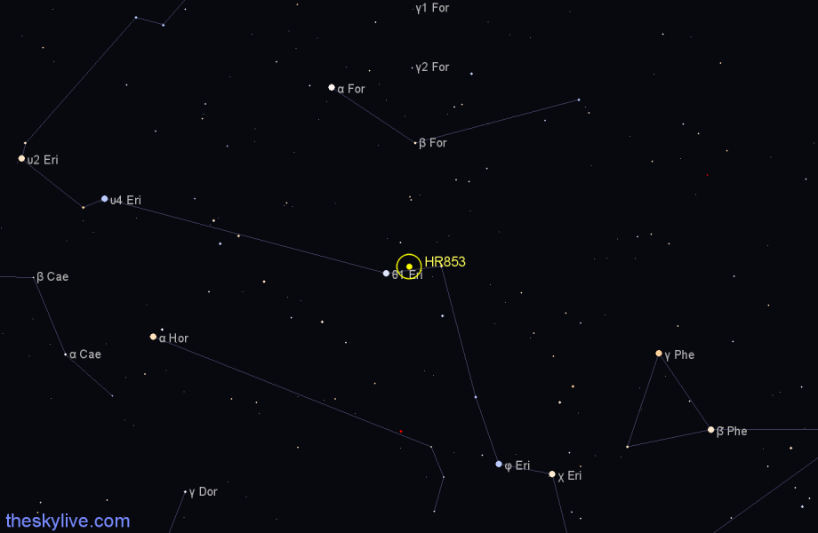 Finder chart HR853 star