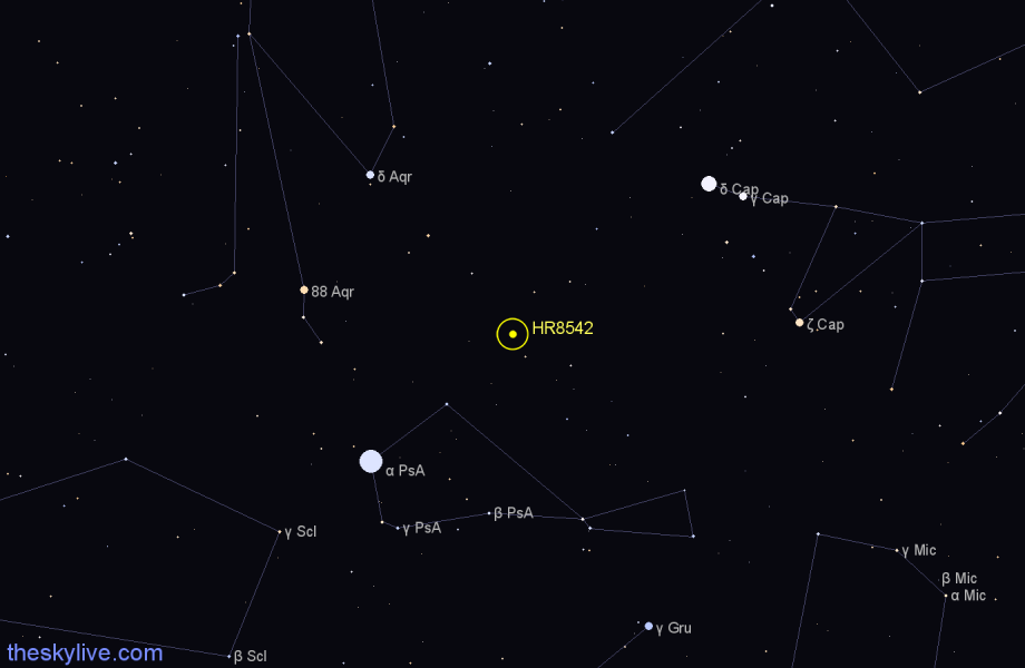 Finder chart HR8542 star