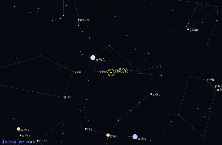 Finder chart HR8616 star