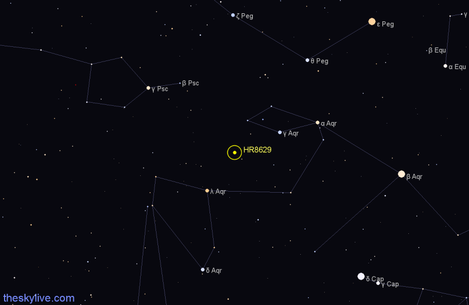 Finder chart HR8629 star
