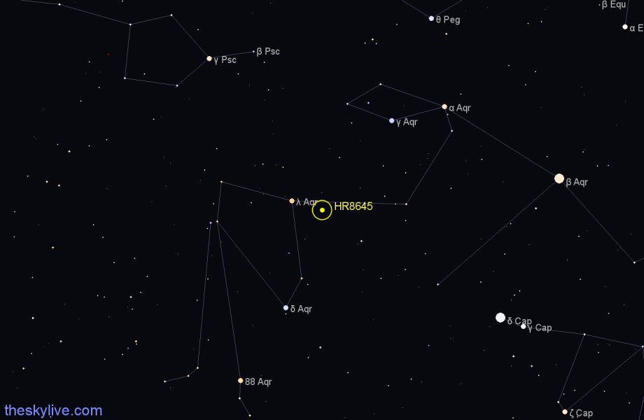 Finder chart HR8645 star