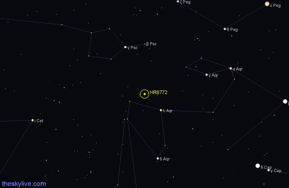 Finder chart HR8772 star