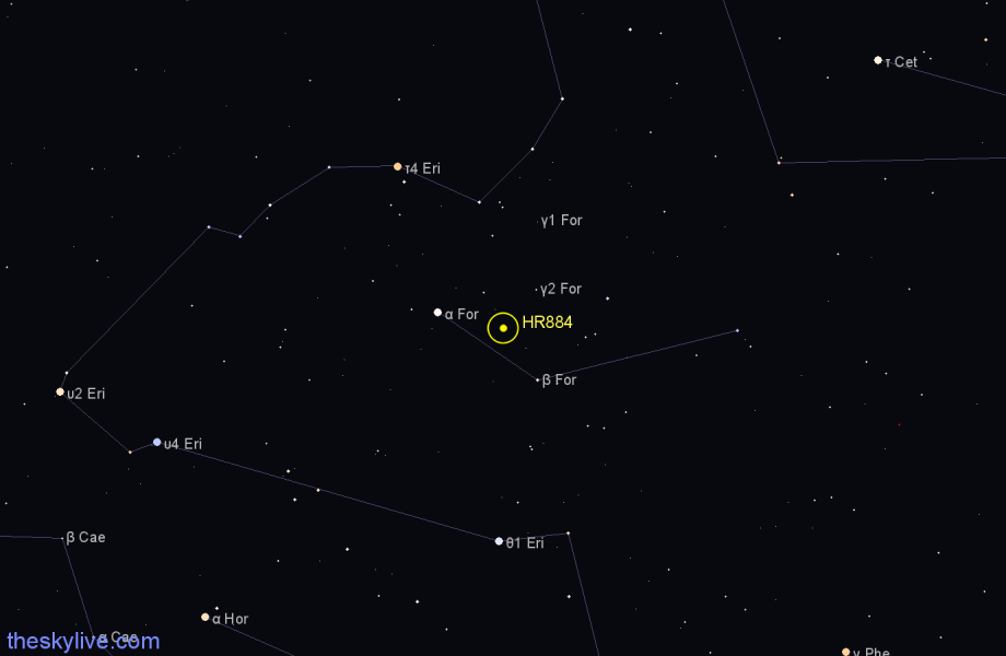 Finder chart HR884 star