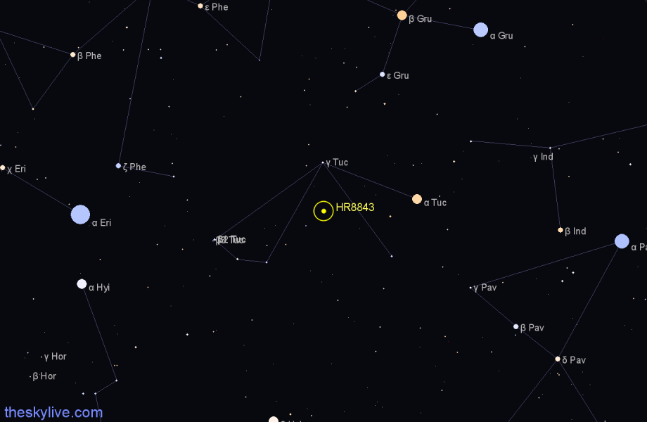 Finder chart HR8843 star