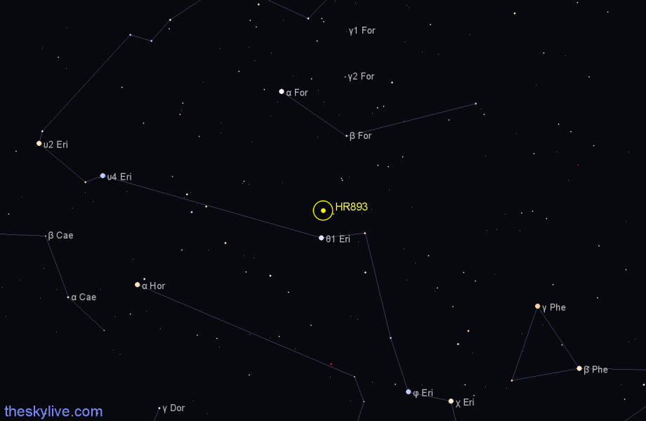 Finder chart HR893 star