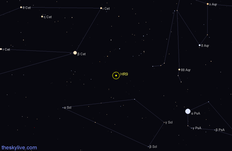 Finder chart HR9 star
