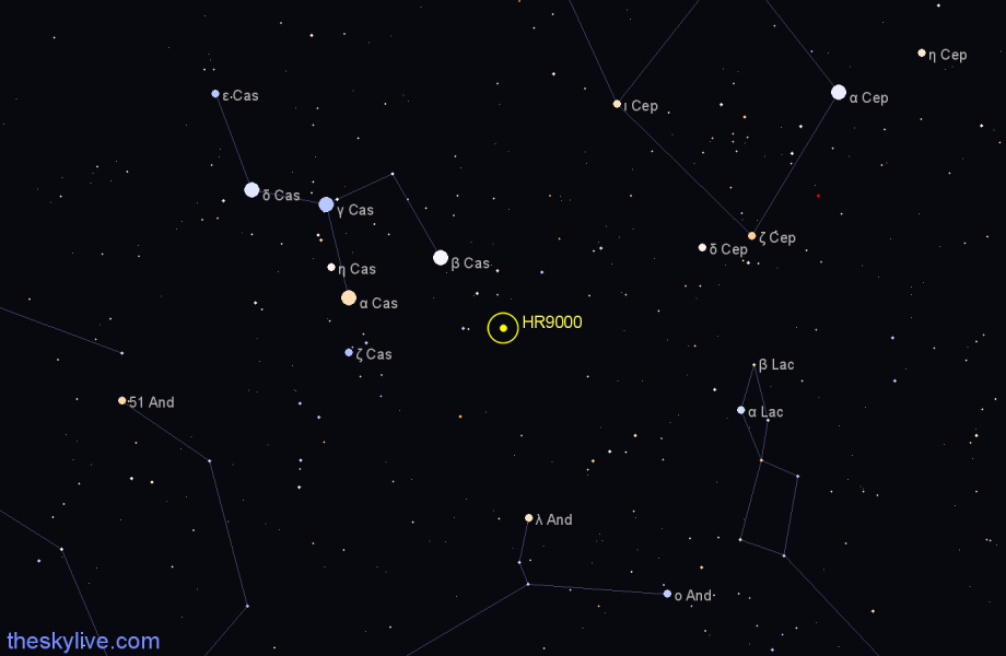 Finder chart HR9000 star