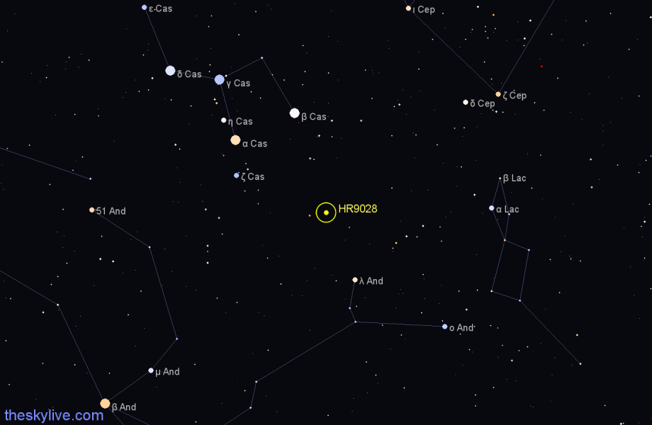 Finder chart HR9028 star