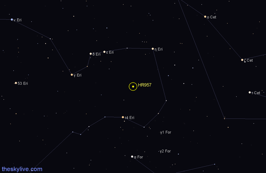 Finder chart HR957 star