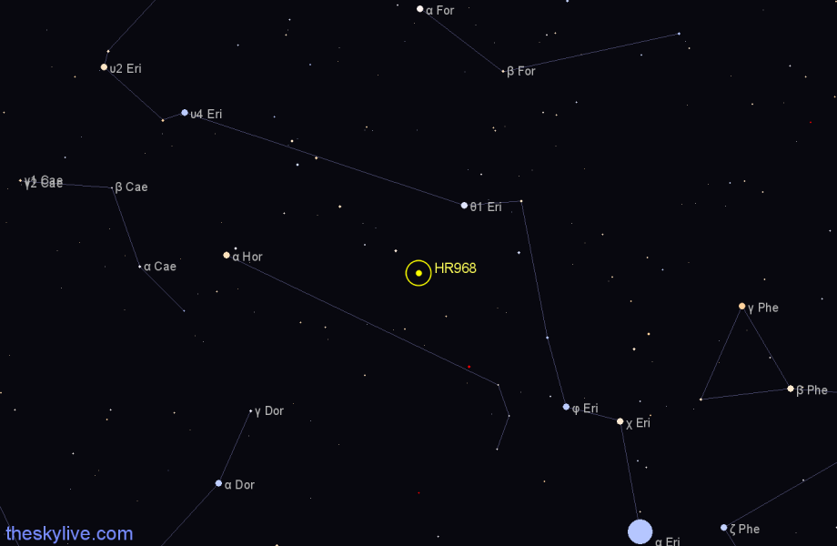 Finder chart HR968 star