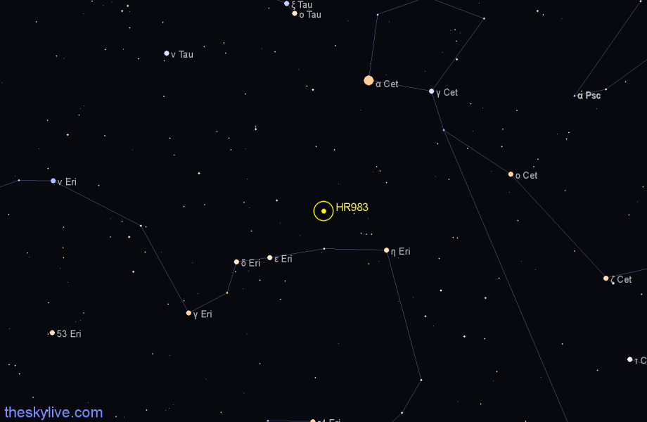 Finder chart HR983 star