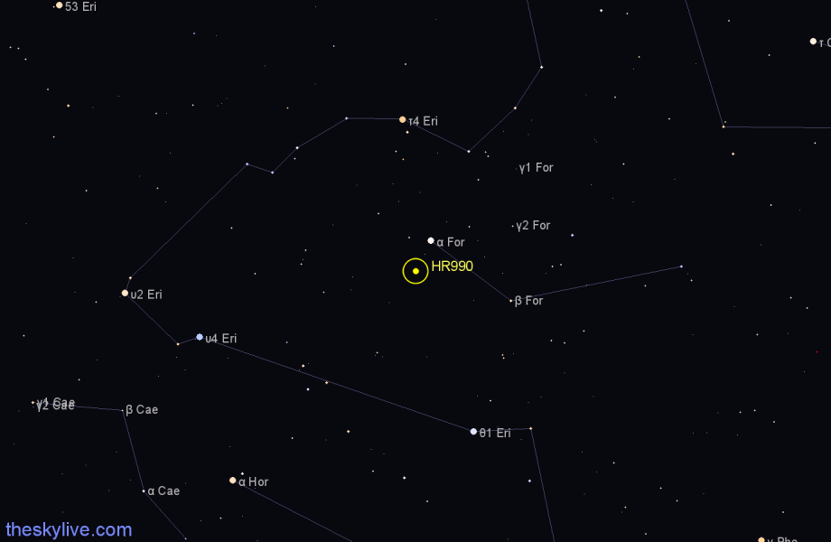 Finder chart HR990 star