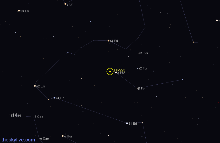 Finder chart HR993 star