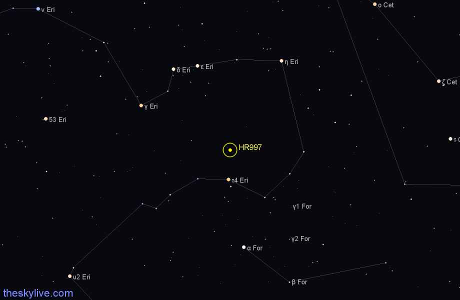 Finder chart HR997 star