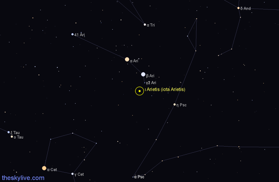 Finder chart ι Arietis (iota Arietis) star
