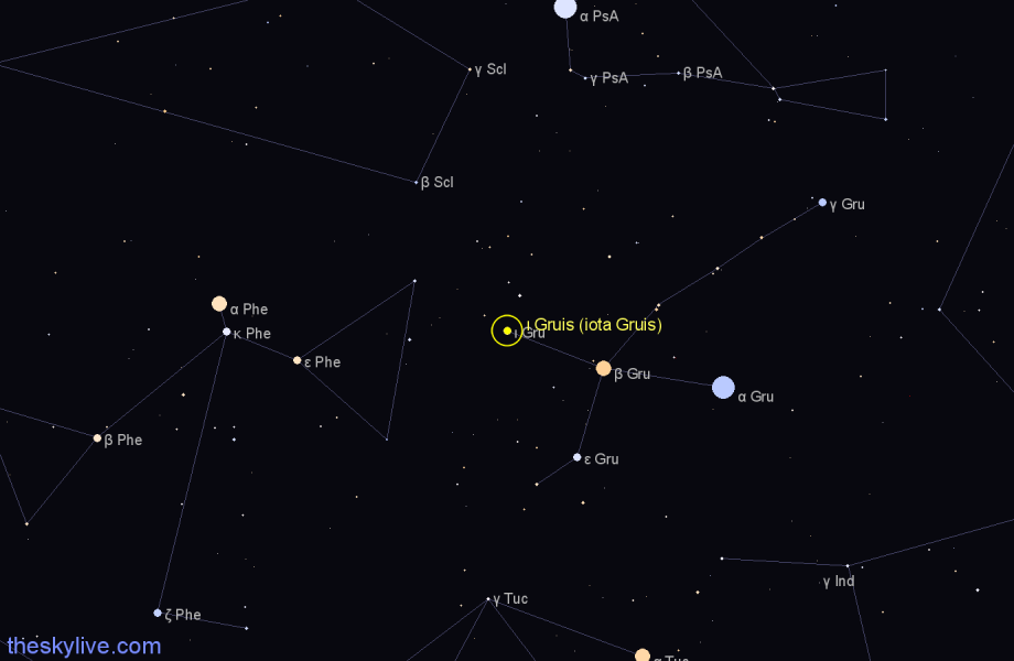 Finder chart ι Gruis (iota Gruis) star