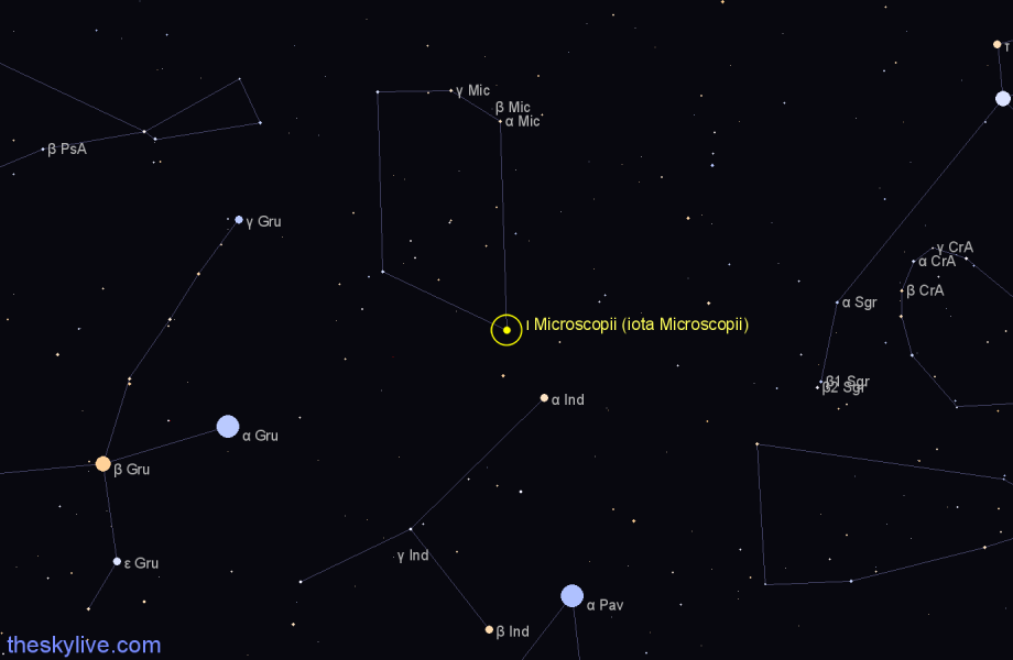 Finder chart ι Microscopii (iota Microscopii) star