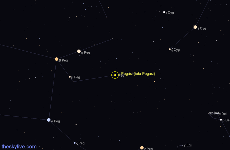 Finder chart ι Pegasi (iota Pegasi) star