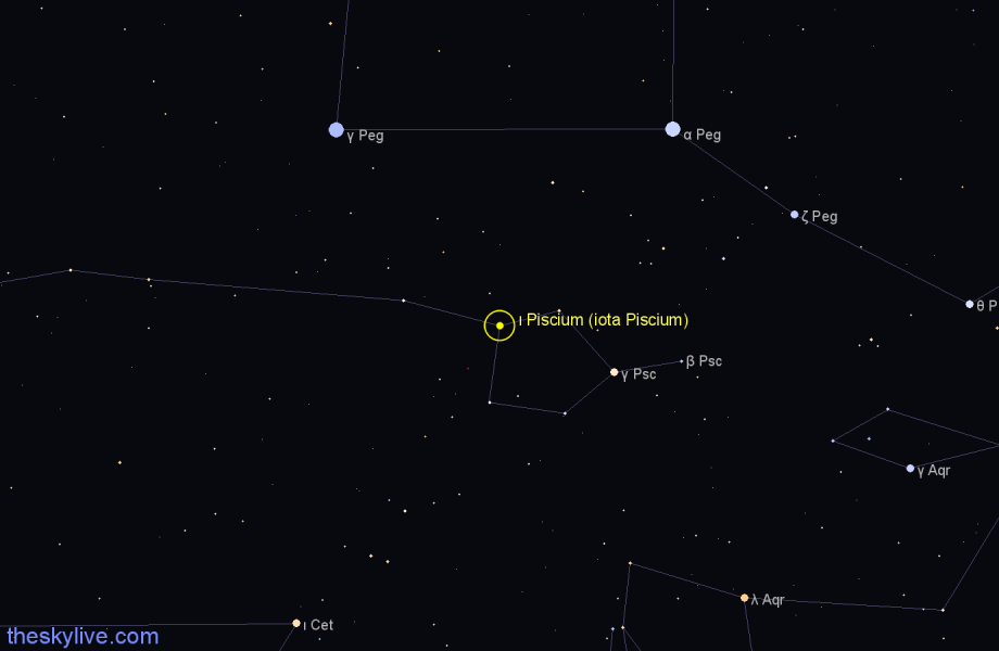 Finder chart ι Piscium (iota Piscium) star