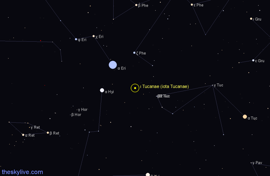 Finder chart ι Tucanae (iota Tucanae) star