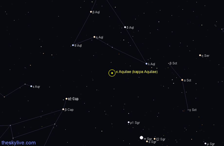 Finder chart κ Aquilae (kappa Aquilae) star