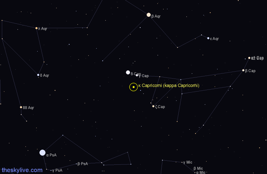 Finder chart κ Capricorni (kappa Capricorni) star