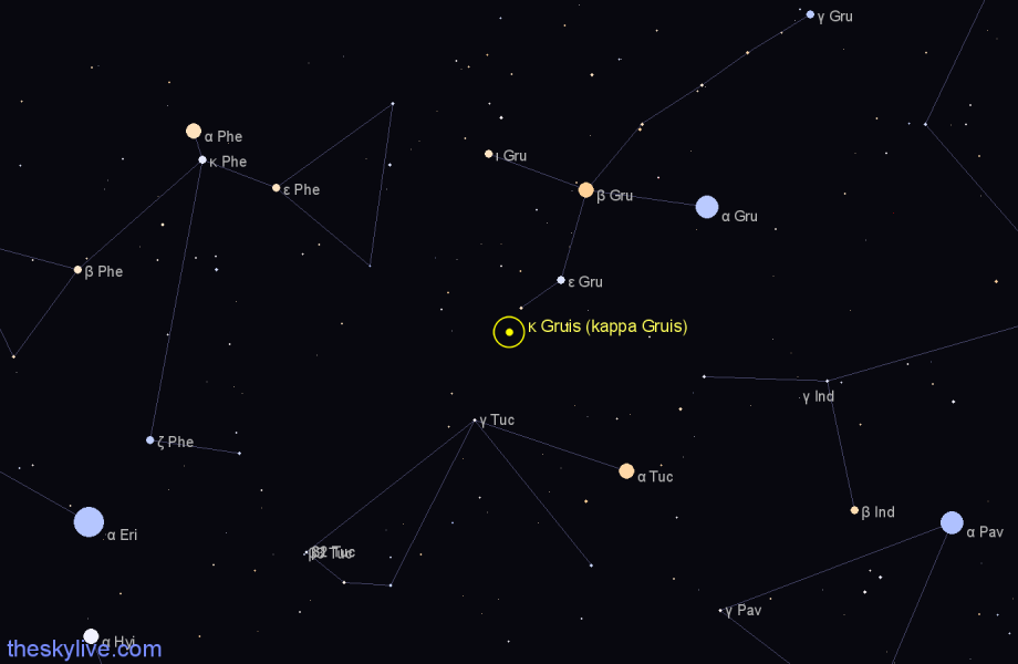 Finder chart κ Gruis (kappa Gruis) star