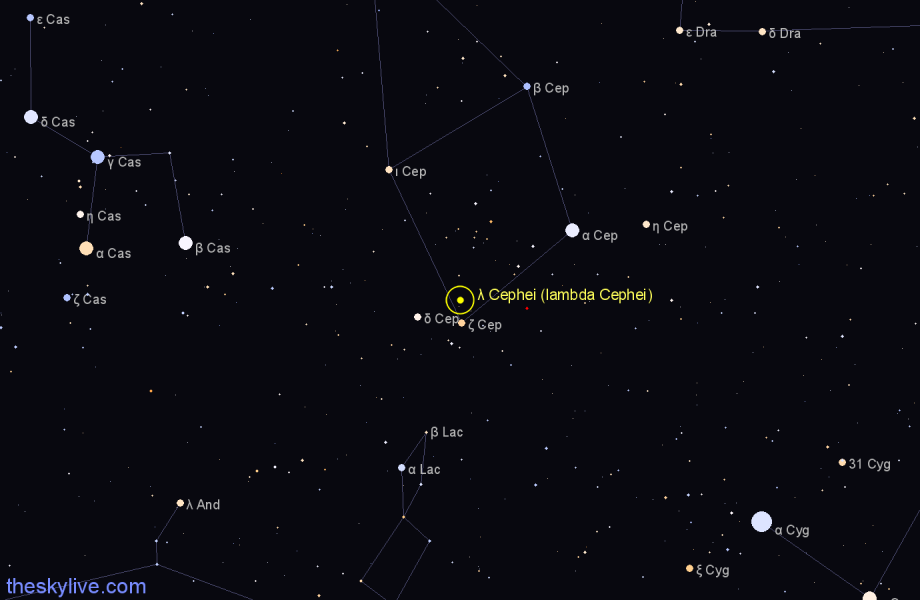 Finder chart λ Cephei (lambda Cephei) star