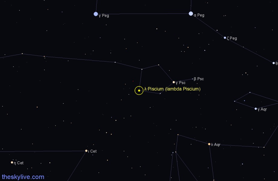 Finder chart λ Piscium (lambda Piscium) star