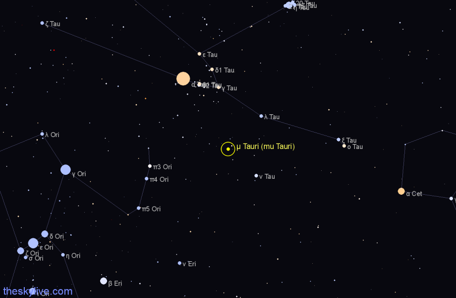 M Tauri Mu Tauri Star In Taurus Theskylive Com