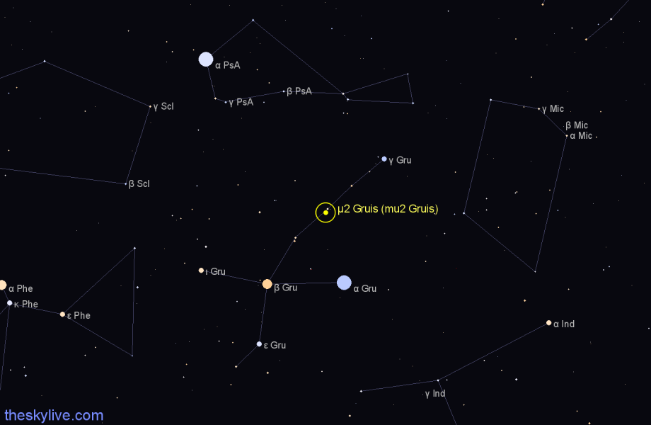 Finder chart μ2 Gruis (mu2 Gruis) star