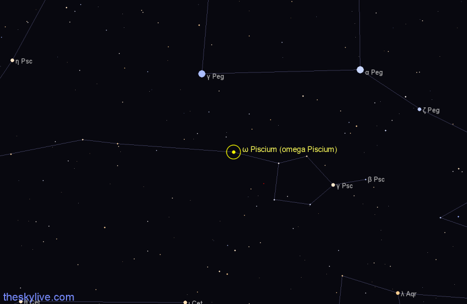 Finder chart ω Piscium (omega Piscium) star