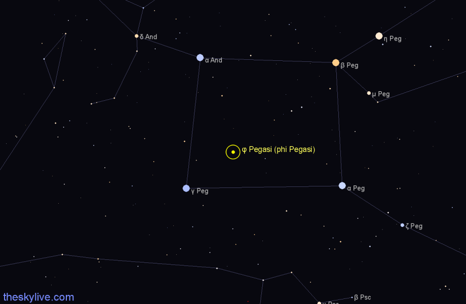 Finder chart φ Pegasi (phi Pegasi) star