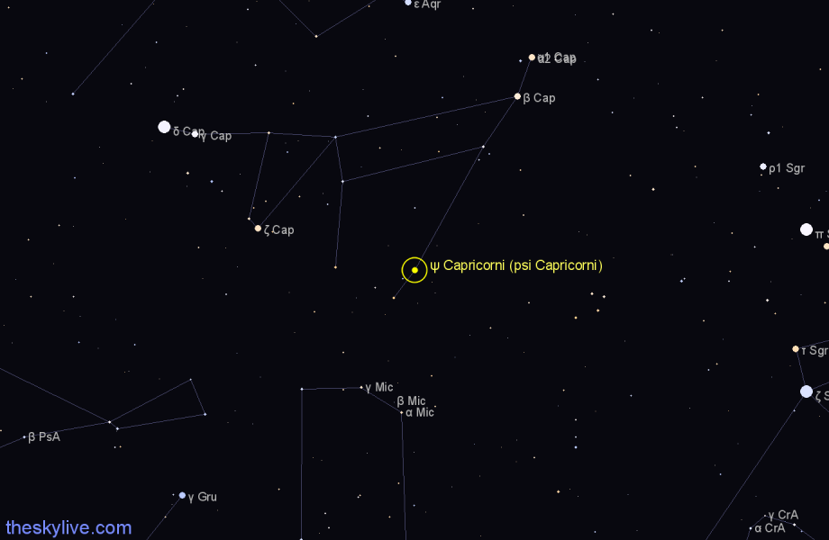 Finder chart ψ Capricorni (psi Capricorni) star